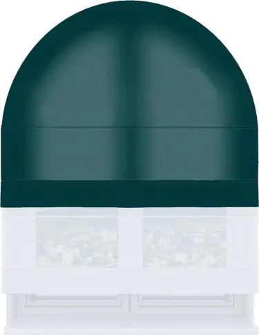 Римская штора «Кортин», канвас изумрудный, день-ночь для арочного проёма