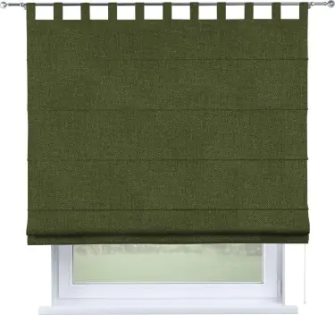 Римская штора «Кортин», лён димаут салатовый, на петлях