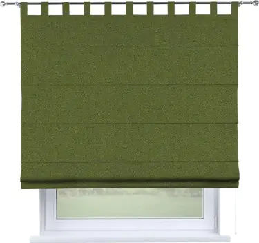 Римская штора на петлях «Кортин», ткань лён блэкаут, оливковый
