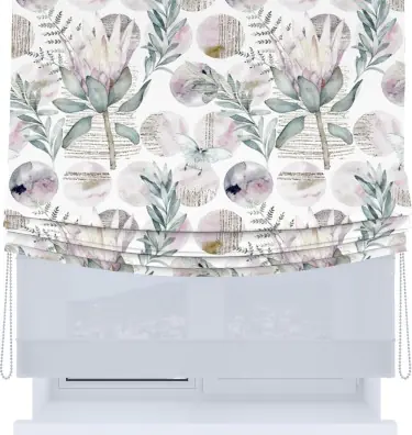 Римская штора «Кортин», день-ночь с мягкими складками, «Розовый лотос»