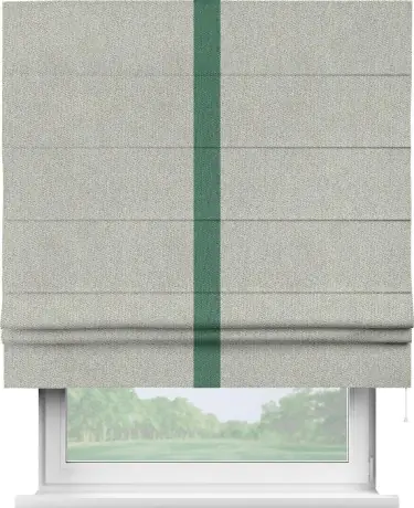 Римская штора «Кортин» с кантом Хайвэй, для проема, ткань твид блэкаут, коричнево-серый