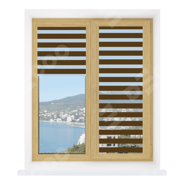 Рулонная штора День-ночь Уни 2 Wood венге, размеры от 20 до 120 см