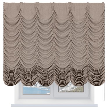 Французская штора «Кортин», лён кашемир коричневый