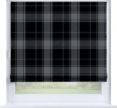 Римская штора «Кортин» на створку «Стильная клетка»
