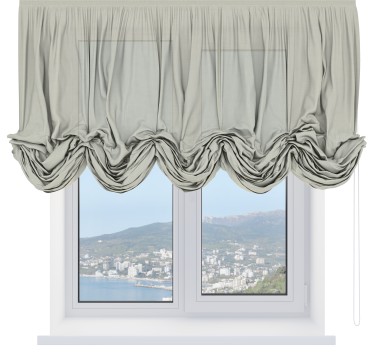 Австрийская штора «Cortin», лён топлёное молоко