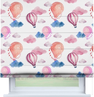 Римская штора «Кортин» для проёма «Полёт в облаках»