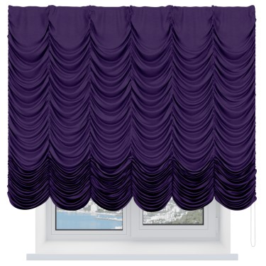 Французская штора «Кортин», вельвет тёмно-фиолетовый