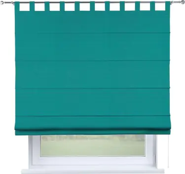 Римская штора на петлях «Кортин», ткань блэкаут однотонный, бирюзовый