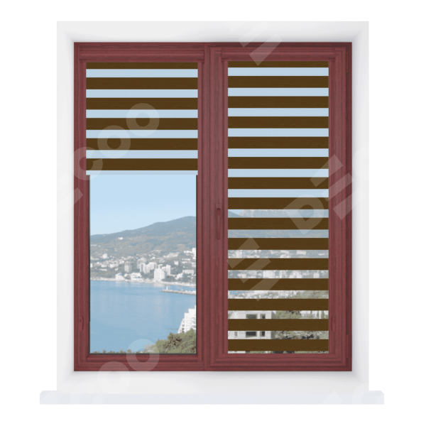 Рулонная штора День-ночь Уни 2 Wood венге, размеры от 20 до 120 см