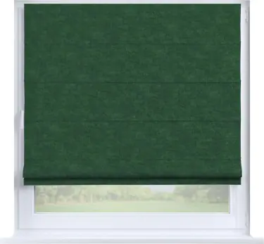 Римская штора «Кортин», канвас тёмно-зелёный, на створку