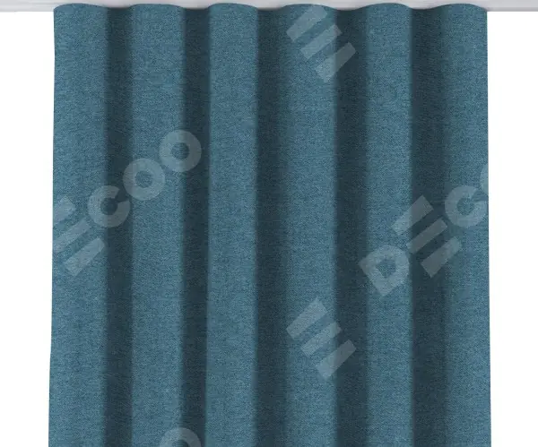 Комплект штор на тесьме «Волна», твид блэкаут светло-синий