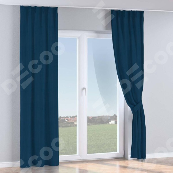 Комплект штор на тесьме «Кустик», блэкаут однотонный синий