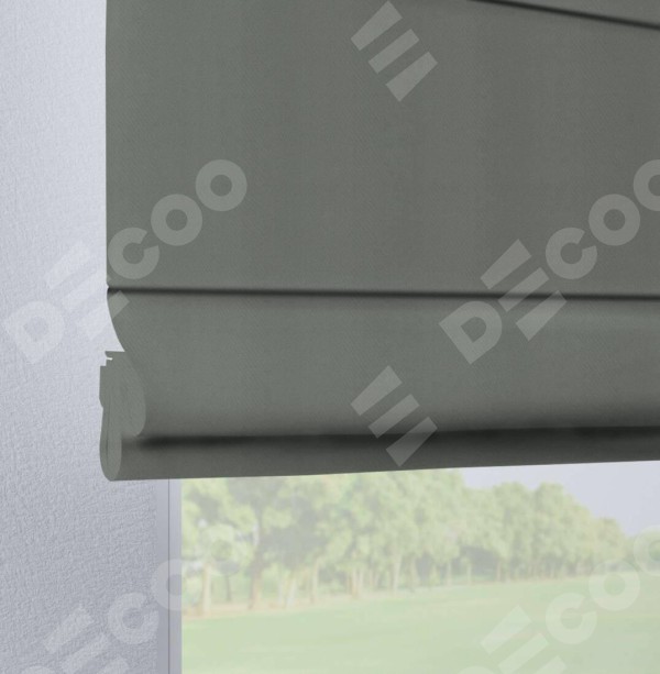 Римская штора на петлях «Кортин», ткань блэкаут однотонный, тёмно-серый