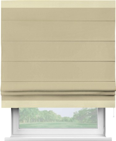 Римская штора «Кортин» с кантом Горизонт, для проема, ткань блэкаут однотонный кофейный