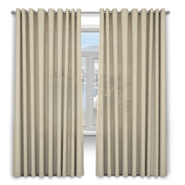 Шторы на люверсах ткань софт однотонный светло-бежевый