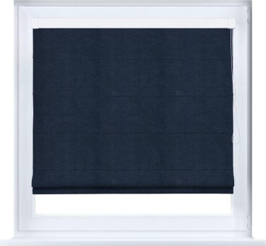 Римская штора «Кортин» кассетная, ткань софт однотонный тёмно-синий