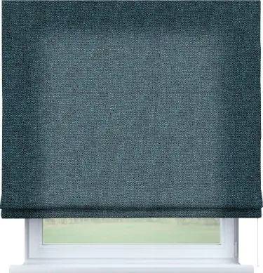 Римская штора «Кортин» для проема, ткань лён кашемир синий