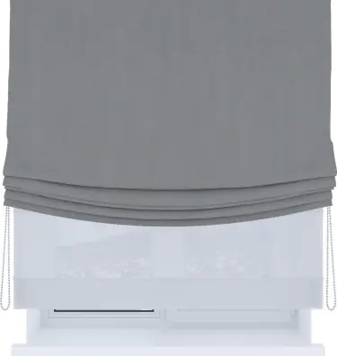 Римская штора «Кортин», блэкаут однотонный серый, день-ночь с мягкими складками