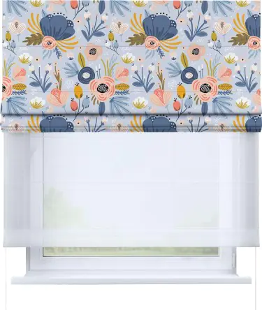 Римская штора «Кортин» день-ночь «Волшебные цветы»