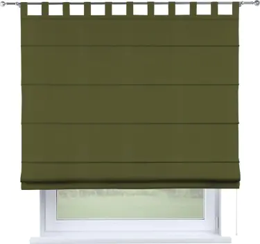 Римская штора на петлях «Кортин», ткань блэкаут однотонный, зелёный