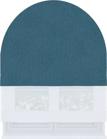 Римская штора «Кортин» день-ночь для арочного проёма, лён блэкаут синий