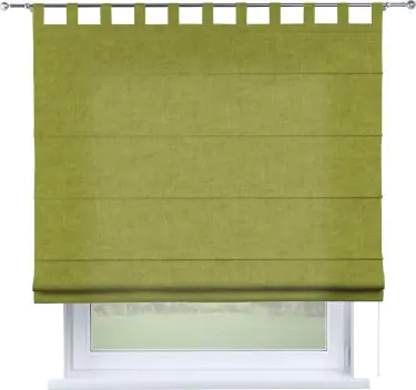 Римская штора «Кортин», канвас зелёное яблоко, на петлях