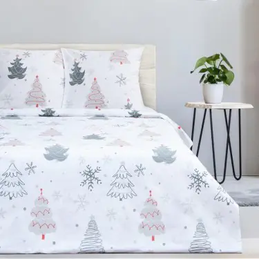 Постельное белье Этель 1.5сп «Рождественская ель» 143*215см,150*214см,70*70см-2 шт