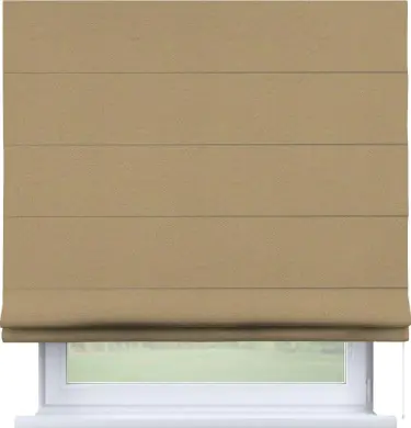 Римская штора «Кортин» для проема, ткань лён димаут, тёмно-бежевый