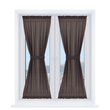 Штора песочные часы «Кортин» лён коричневый