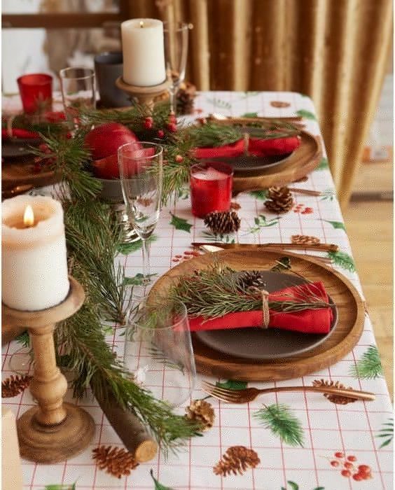 Скатерть "Доляна" New Year 146х110см, 100%хл, рогожка 164 г/м2