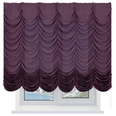 Французская штора «Кортин», лён фиолетовый