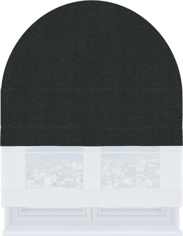 Римская штора «Кортин» день-ночь для арочного проёма, лён блэкаут графит