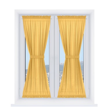 Штора песочные часы «Кортин» лён желтый