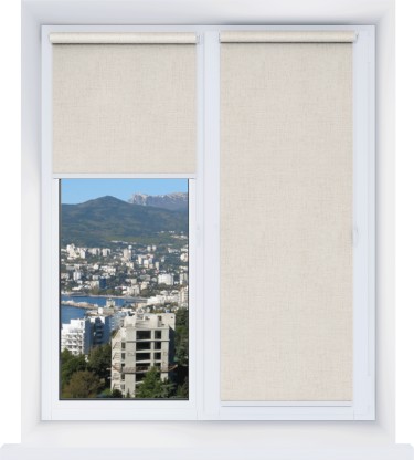 Рулонная штора Мини Лен ВО светло-бежевый