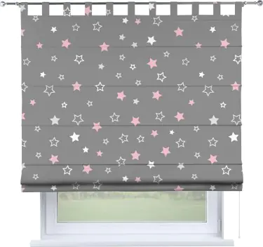 Римская штора на петлях «Розовый звездопад»