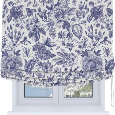 Римская штора Soft с мягкими складками, «Прованс в синем»