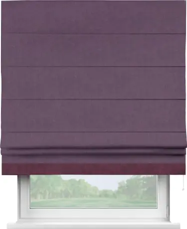 Римская штора «Кортин» для проема, канвас сиреневый, с кантом Джестер
