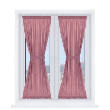 Штора песочные часы «Кортин» вельвет брусника